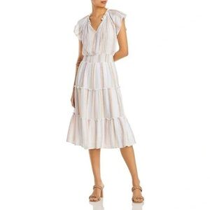 RAILS Amellia Merida Stripe Midi Dress Sundress Sun Vacation L Linen Boho Date